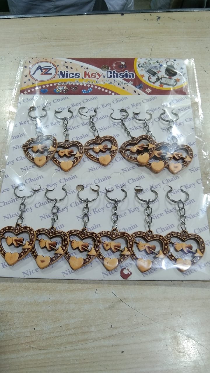 Wooden Heart Shape key chain