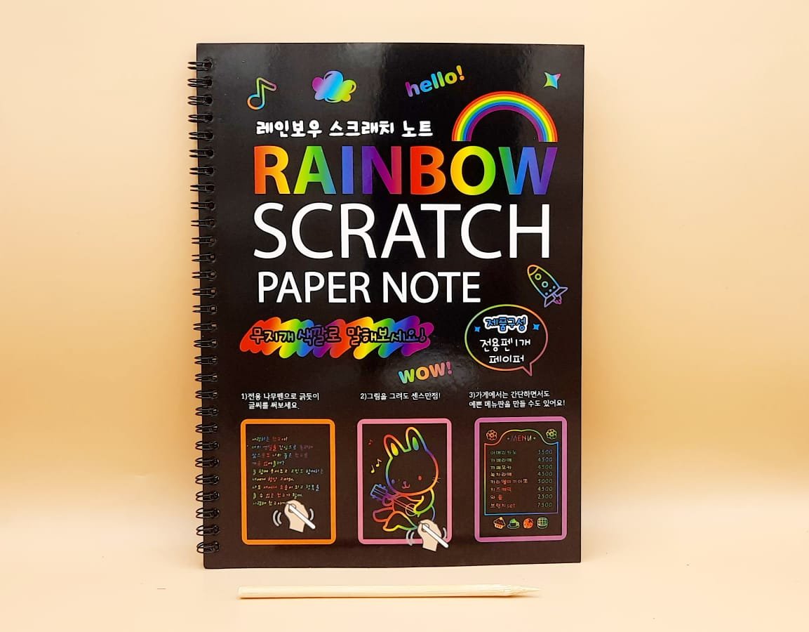 Rainbow scratch paper note book