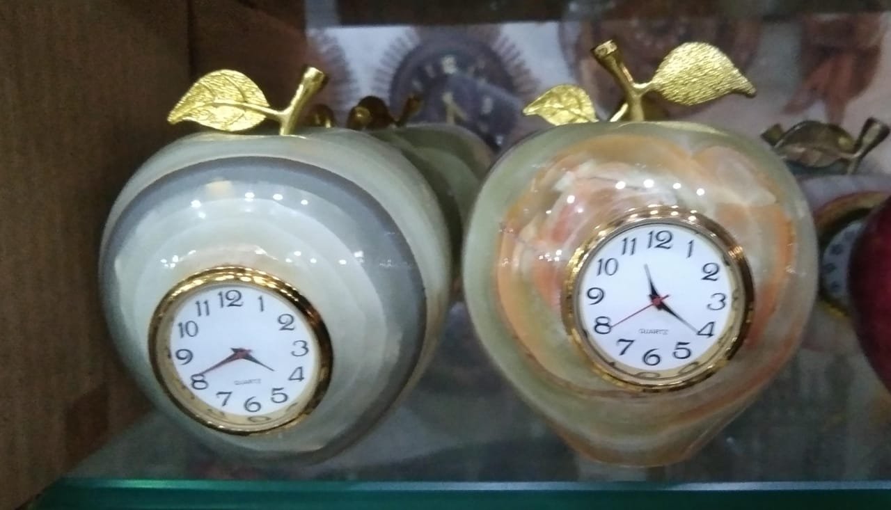 Marble Clock, Apple Clock, Clock, Large Apple Clock, Marble Decoration Clock