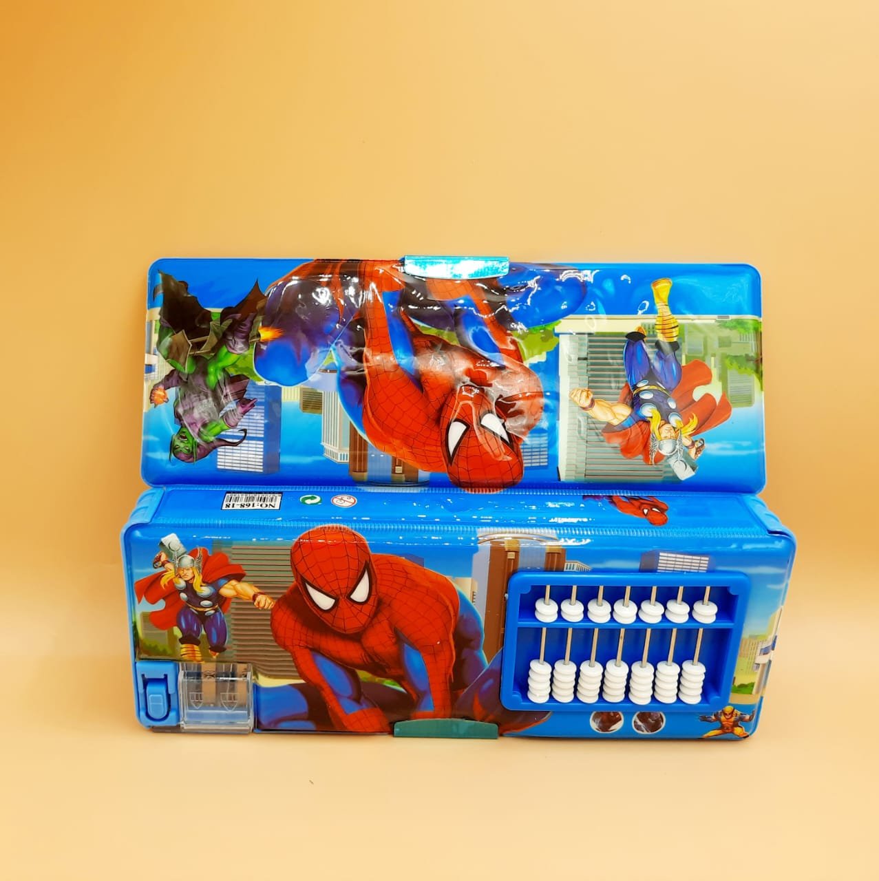 Double sided geometry box with sharpener | Spiderman design | abacus