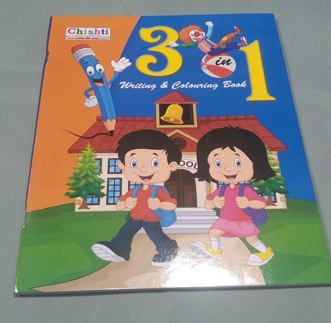 3 in1 Writting & Colouring Book for kids