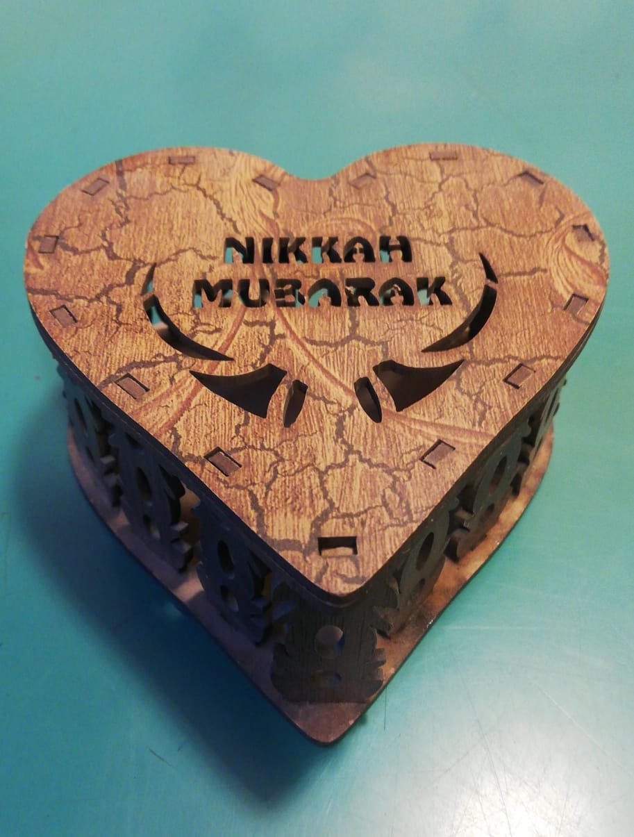 Wooden box Nikkah bidh box valvat