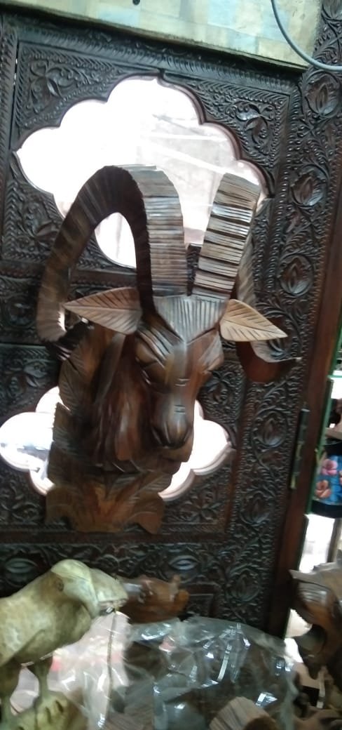 Beautiful Markhor Wooden handi craft