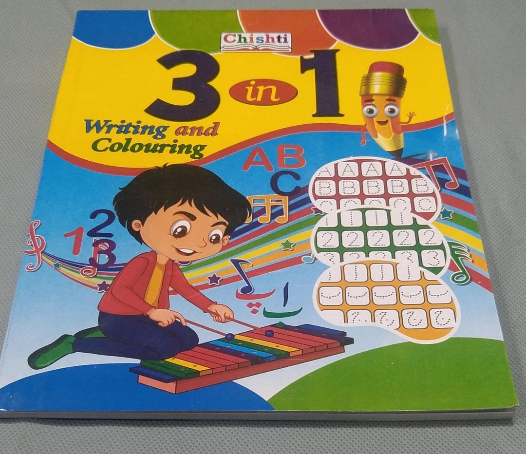 3 in1 Writting & Colouring Book for kids